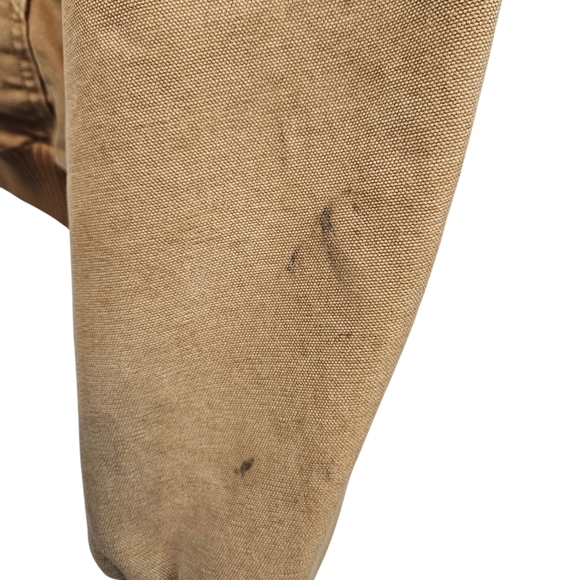 Distressed Carhartt J130 Tan Duck Canvas Heavyweight Jacket Y2K Workwear Size XL - Picture 7 of 16